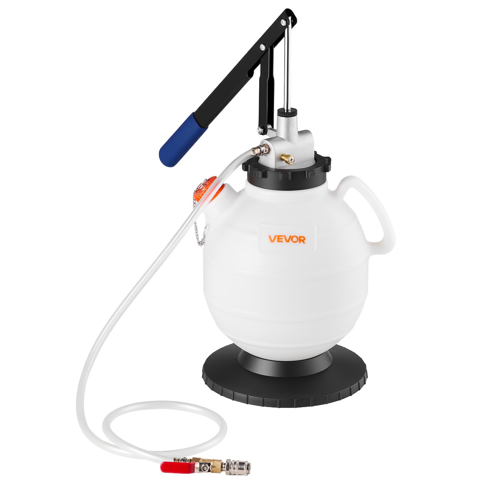 VEVOR Getriebeölpumpe, 7,5 L Fassungsvermögen, Manuelles ATF-Öleinfüllgerät mit 8 ATF-Adaptern & 120 cm Auslass, Ölabsaugpumpe mit HDPE-Tank für Autos & Rasenmäher