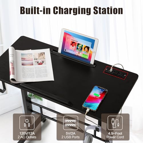 Image of SIDUCAL Standing Desk Height Adjustable with Tiltable Tabletop, Black