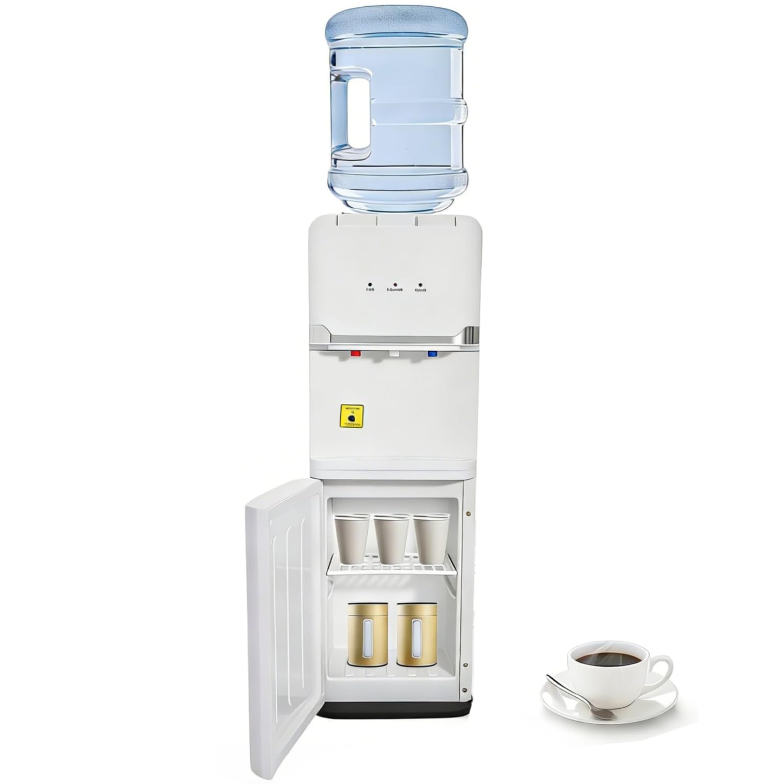 Top-Loading Water Cooler Dispenser with Hot &amp; Cold Water - for 3- and 5-Gallon Bottles,550W Fast Heating &amp; 75W Cooling,Child Safety Lock,Spill-Free Loading, for Home &amp; Office Use