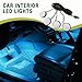 Rebvugr Car Interior LED Lights, Car Interior LED Ambient Light, Automotive Ambient Neon Lamp Kit with USB Port, Auto Accessories 4 in 1 Automotive Decoration Lighting for Car, Garden, Home (Ice Blue)