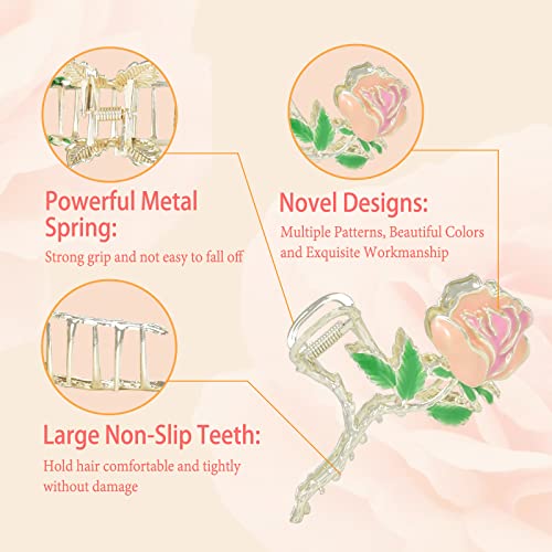 Pinzas para cabello metálicas florales 3 piezas miniatura 4