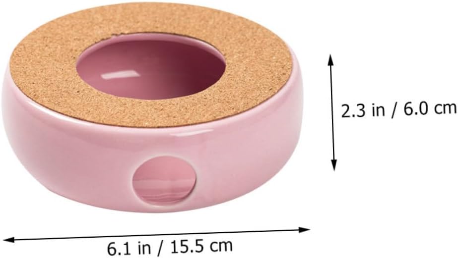 VICASKY Ceramic Teapot Warmer Base with Candle Heater Heat Resistant Tea Stove for Home Office Tea House Practical Ceramic Warmer for Glass and Heatproof Teapots Pink Purple