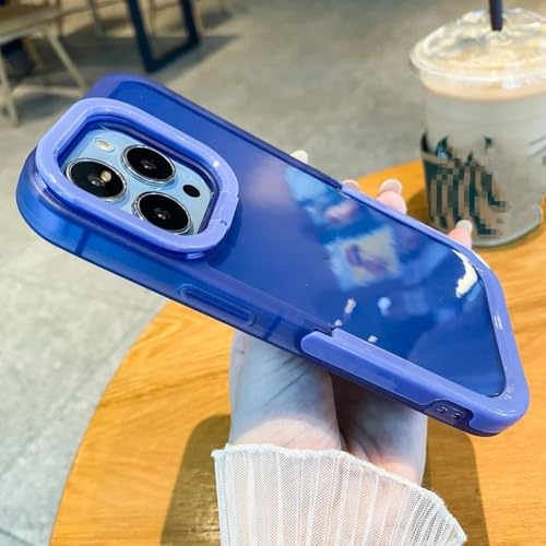 Coque antichoc iPhone avec support intégré béquille invisible et protection bleu