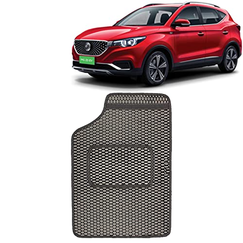 Image of Kingsway Dotted Design Car Floor Foot Mats Universal Fit for Morris Garages (MG) ZS EV, Model Year : 2020 Onwards, Water and Dustproof, Color Black, Set of 5 Pieces