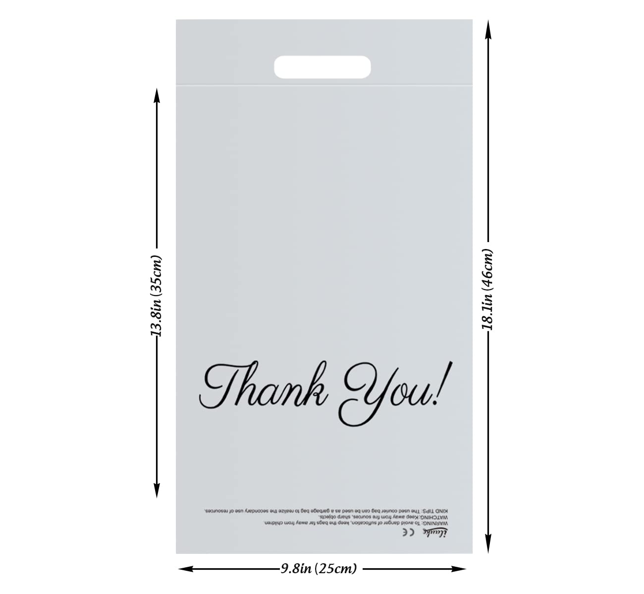 Homewit 60 Versandtaschen Plastik 250 x 350mm mit Thank You Versandtaschen Blickdicht und Reißfest, Tragbare Versandbeutel,Versandumschläge mit Selbstklebendem Streifen -Weiß