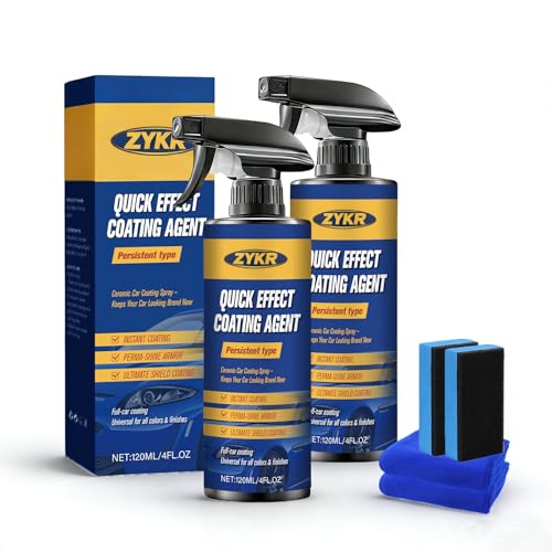 Zykr Nano Quick Coat Restore 4.23 Fl Oz Coating and Sealing Liquid for Cars to Enhance Shine & Protect Paint Clear Coat Restorer Quick Detailing Spray (2pcs)