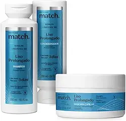 Kit Match Liso Prolongado: Shampoo 300ml + Condicionador 280ml + Máscara 250g