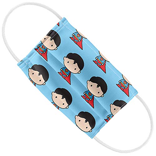 Popfunk Superman Kids Cute Chibi Character Pattern 1-Ply Reusable Face Mask Covering with Adjustable Nose Wire