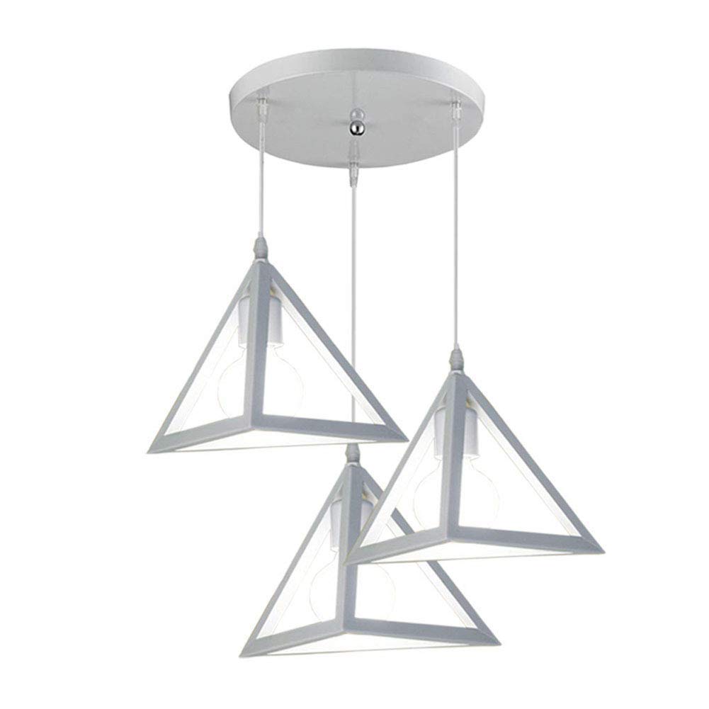 Accesorio de iluminación enjaulado de metal blanco con 3 luces