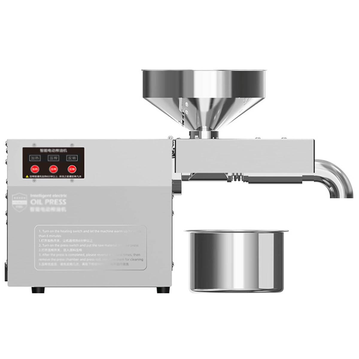 MYUYEE Electric Oil Press Machine All Stainless Stee Ext-Ractor, Hot,Cold Press,Walnuts, Sesame Seeds, Olive Expeller, For Home Kitchen