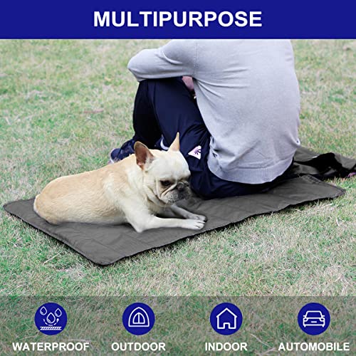 Hundematte Outdoor Wasserdichte - 100x70cm Waschbar Haustier Decke für Unterwegs Camping - mit Tasche und Tierhaarentferner - Hund Katze Mat Wärmende Decke - Hundebett Große Reisedecke - Oxford-Stoff