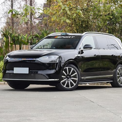 Image of Black Front and Rear Windshield Window Vinyl Decal Transparent Car Sport Banner Strip Film Universal Racing Style Decoration Sticker (Black Red Yellow)