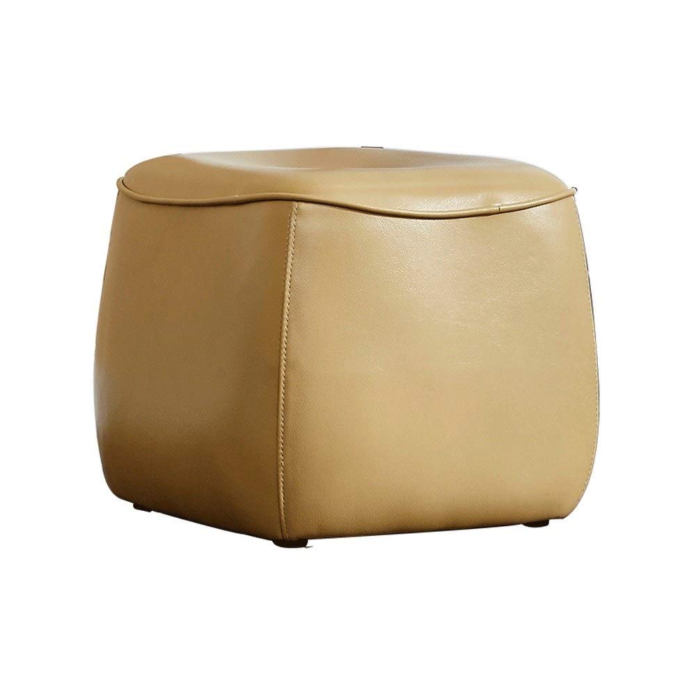Pouf cube en similicuir blanc tabouret moderne pour salon et chambre
