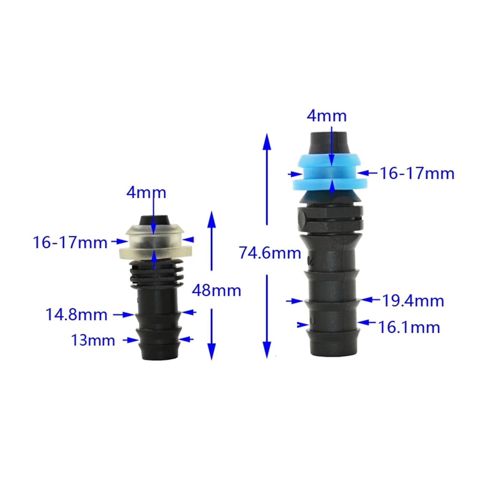 100 Conectores de púas for Manguera de 12 mm x 1/2 3/4, 16 mm y 20 mm con Juntas tóricas, adaptadores for tuberías de Agua de jardín e Invernadero.(20MM)