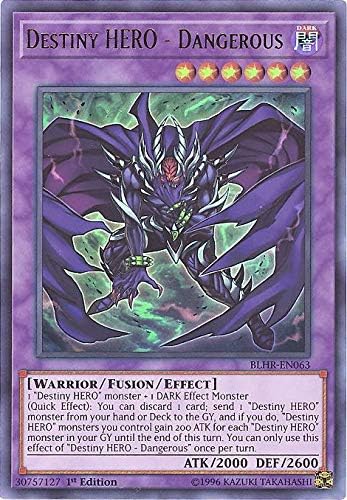 Yu-Gi-Oh! - Destiny Hero - Dangerous - BLHR-EN063 - Ultra Rare - 1st Edition - Batallas de la leyenda La venganza del héroe