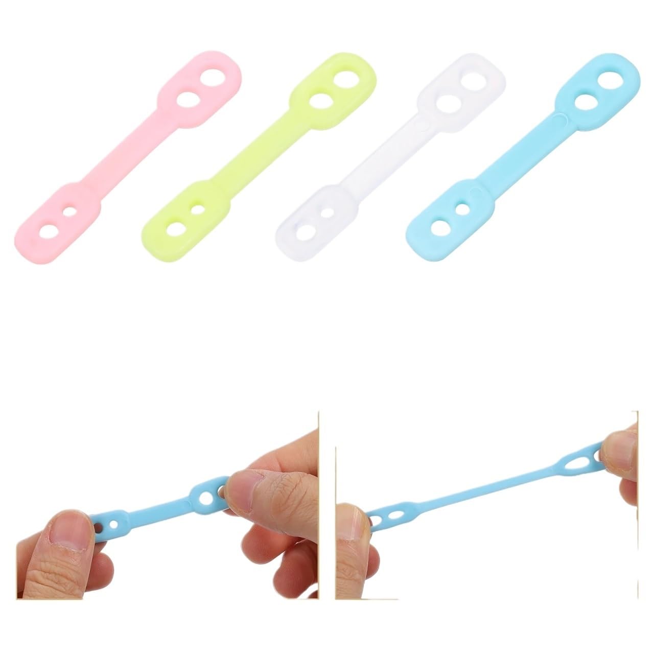 Hangers for Clothes Space Savers 600Pcs Clothes Hanger Windproof Anti-Slip Off Fixed Buckle Anti-Drop Strips Fixation For Outdoor Indoor(White)