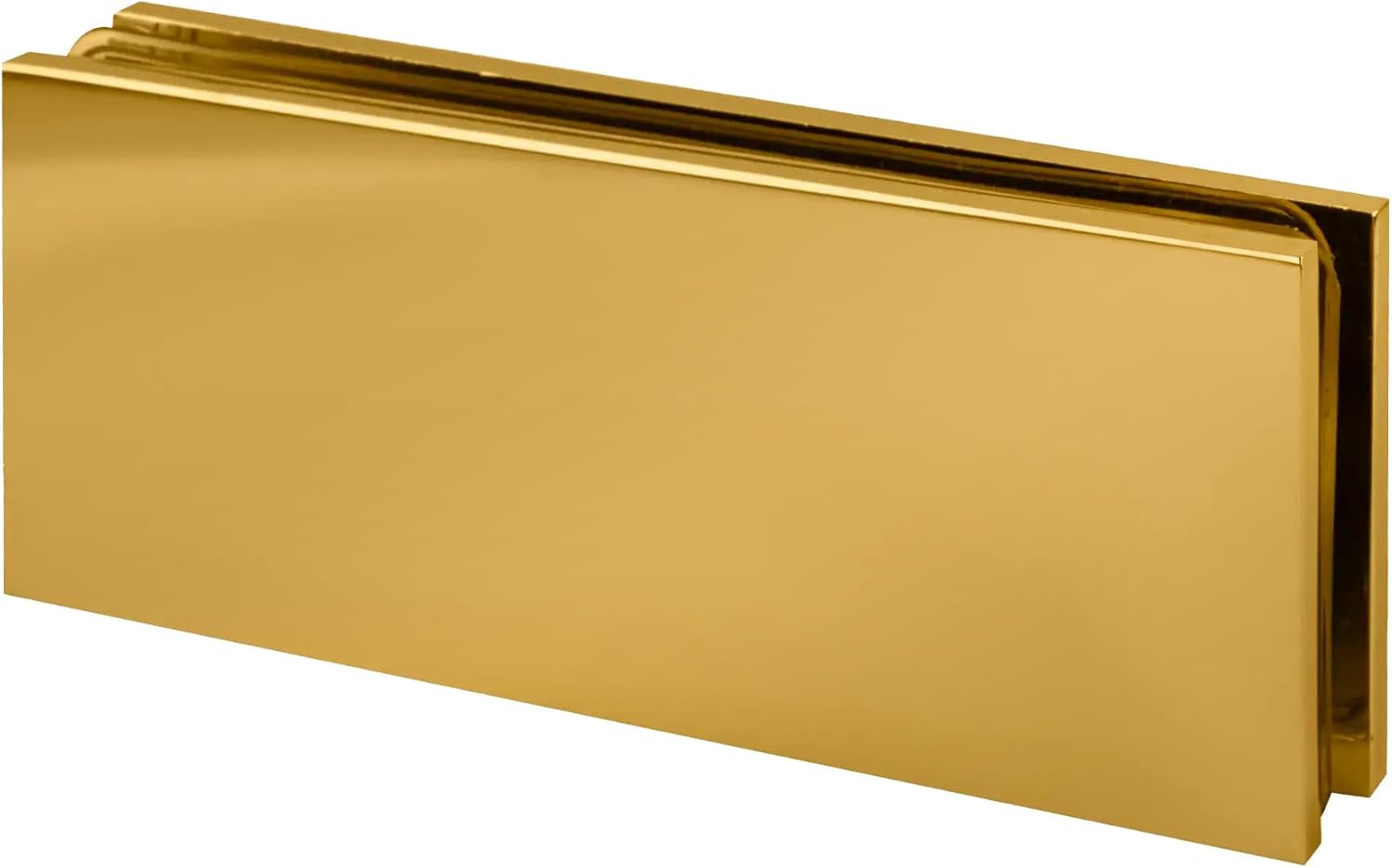 Brixwell SGTG180BR Polished Brass Square 180 Degree Glass-to-Glass Clamp