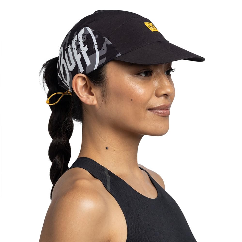 Buff® | Pakiet Speed Mężczyzna Kobieta Dorosły Elastyczna Czapka UPF50, Element odblaskowy, Wygodna, Elastyczna, Bieganie, Wentylacja, Składana, L/XL, Czarna