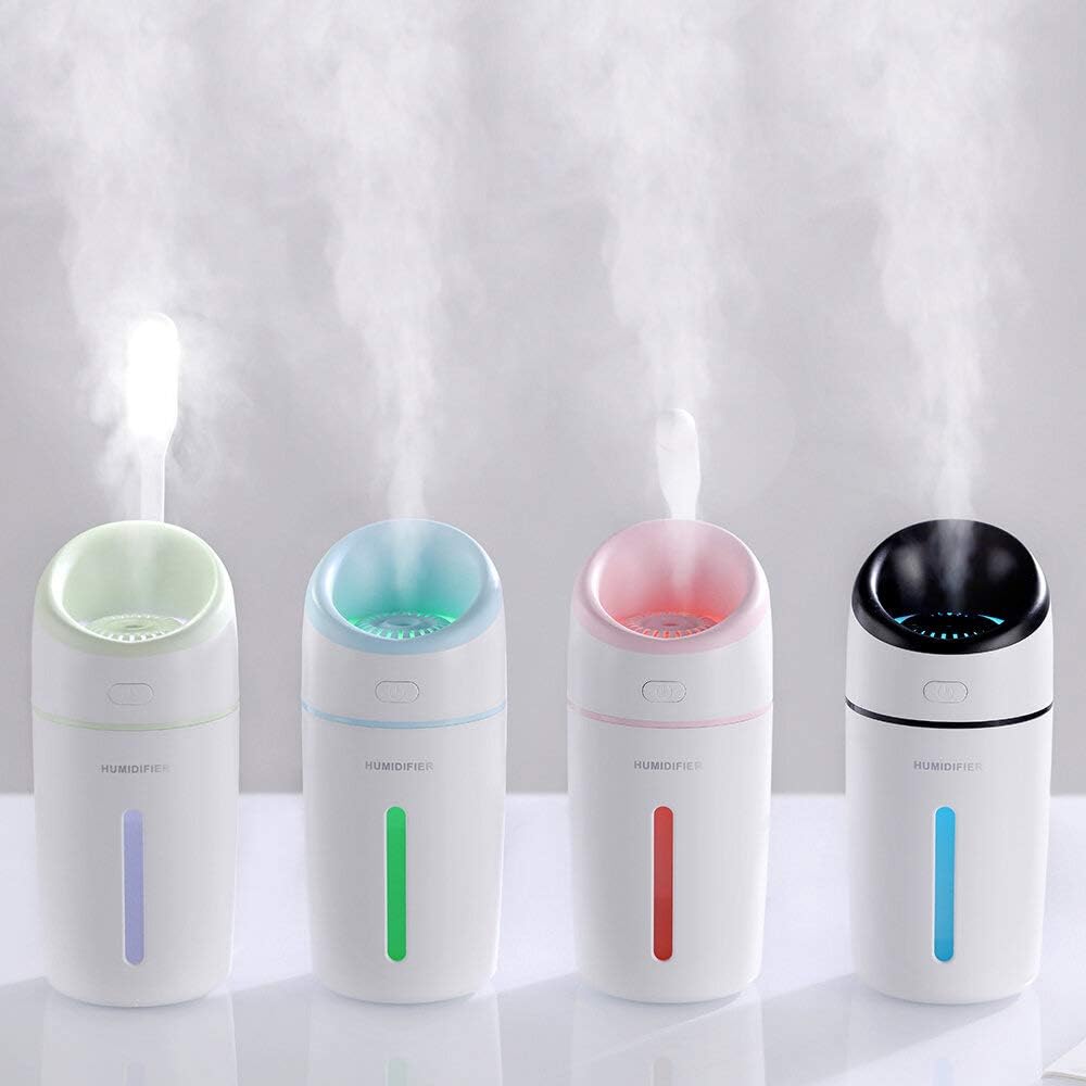 NP 320ML Ultrasonic Air Humidifier Aroma Diffuser with Colorful LED Night Light for Home Car Mini USB Purifier Mist Maker Fogger (Color : Blue)