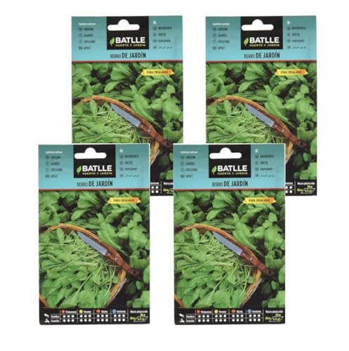 Pack 4 sobres Semillas de berro de jardín Lepidium sativum en sobre de Semillas Batlle PACK (4)