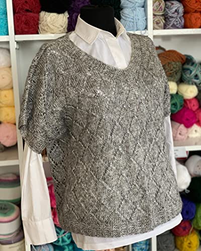 Ice Yarn Rock Star (Pack Of 2) Shiny Knitting Yarn For Diy Handmade Crochet Thread 19% Merino Wool,11% Acrylic,70% Polyamide (2X1.76 Oz),(2X125 Yards) Including Folding Scissors (Silver Grey) #TOP5