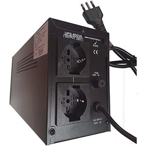 GRUPPO DI CONTINUITA' UPS 800VA PER PC MONITOR 2 PRESE STABILIZZATORE TENSIONE