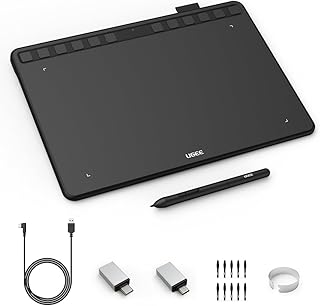 UGEE Drawing Tablet S1060, 10X6.27 Inch Larger Graphics Tablet with 12 Shortcut Keys and Battery-Free Stylus, 8192 Pressure Sensitivity Digital Drawing Pad for Android/Windows/MAC OS/Linux/OSU
