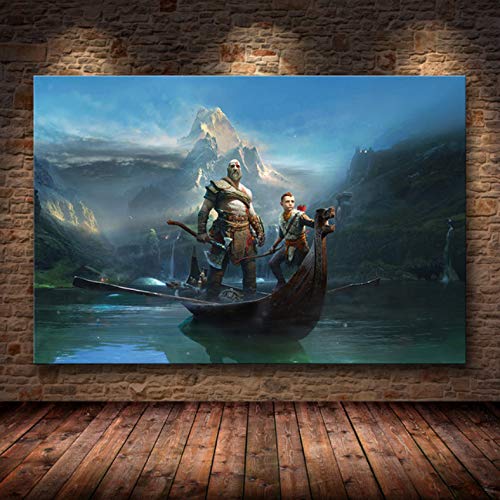 PHhomedecor Sin Marco Cuadros 50X60Cm - God of War HD Juego De Personajes Pósters Y Lienzo De...