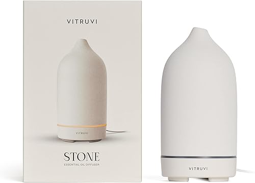 Miniatura 9 de Vitruvi Difusor de piedra, difusor ultrasónico de aceite esencial de cerámica para aromaterapia  Difusor de cerámica, difusores para el hogar,