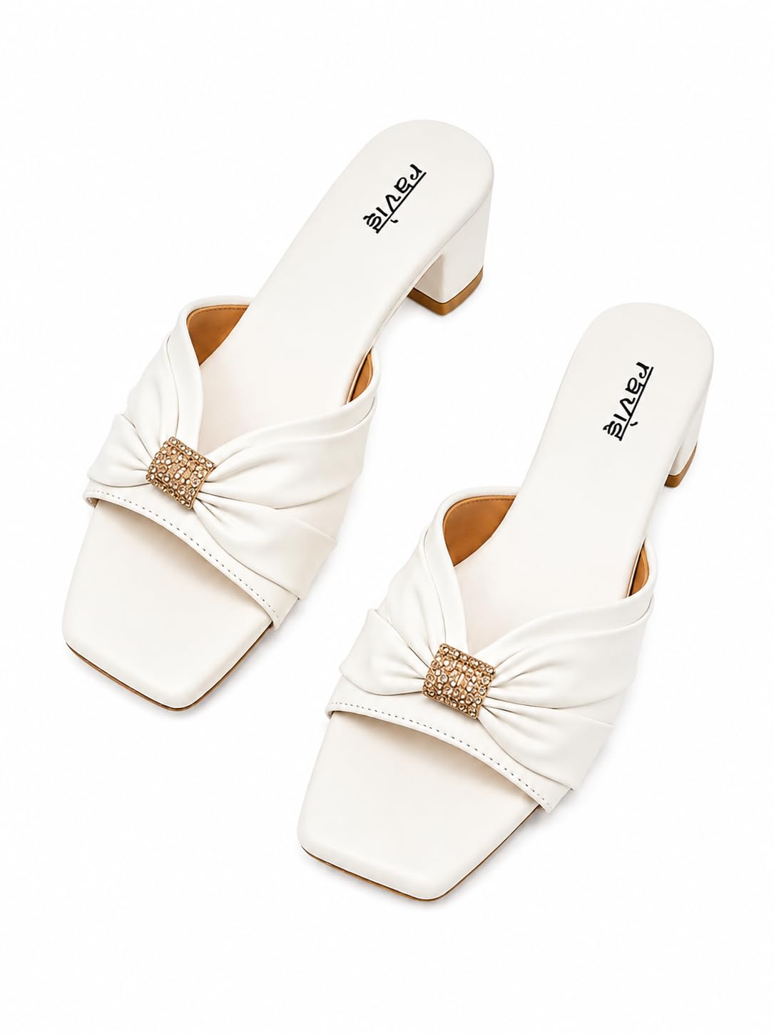 ravis Women’s Embellished Thong Block Heel Sandals with Square Toe |-picture-12