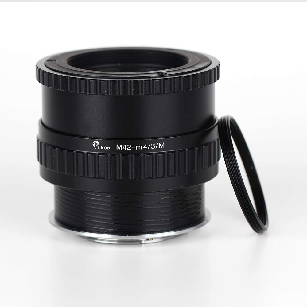 Pixco Adjustable Macro to Infinity Lens Adapter Suit for M42 Mount to Micro Four Thirds 4/3 Camera Panasonic LUMIX Olympus+39-42mm Step Down Ring Filter Adapter(M39-Mirco4/3 /M) (M39-Mirco4/3 /M)