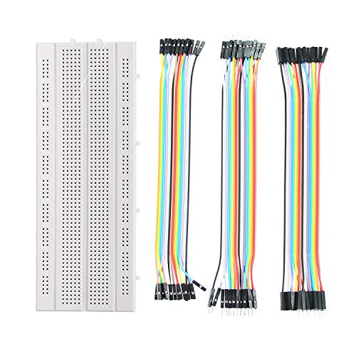 Image of ApTechDeals Breadboard 840 point with jumper wires Set (20+20+20)