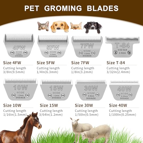Image of 40W Dog Grooming Wide Blades,Compatible with Andis,Oster A5,Wahl KM10