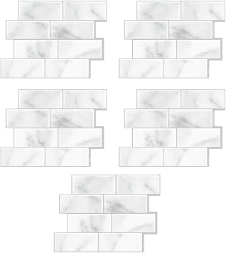 5pcs Self 3D Brick Effect Wallpaper - Waterproof And Heat Resistant PET Wall Panels For Interior Wall Decoration(D)