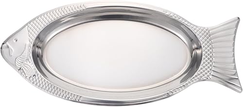 Luxshiny Cesta de pescado para asar plato en forma de pescado, bandeja de pescado a la parrilla, cuenco de pescado al vapor, platos de cocina de