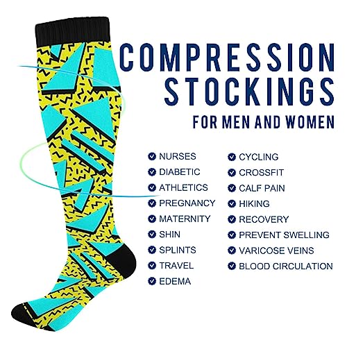 Image of Compression Socks for Women & Men, Knee High Socks for Circulation Medical Running Athletic Nurse Travel