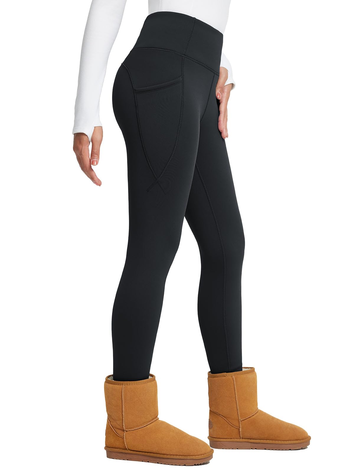 baleaf Womens Thick Fleece Lined Leggings Winter Snow Pants Warm Thermal High Waisted Ski Legging