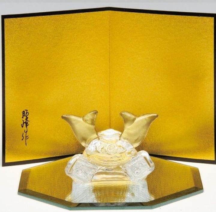 Amazon | 端午の節句 鏡瑠璃 出世兜 （八角鏡台付） 『』 瀬戸