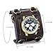 JewelryWe Brown Hip-hop Gothic Punk Style Men Watch Wide Leather Fashion Cuff Wristwatch