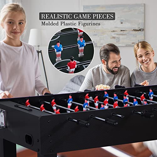 Raychee 48In Foosball Table, Competition Sized Soccer Table W/ 2 Balls, 2 Cup Holders 2X4Ft For Kids, Adults, Suit For 4 Players, Football Table For Home, Game Room, Arcade (Black) #TOP1