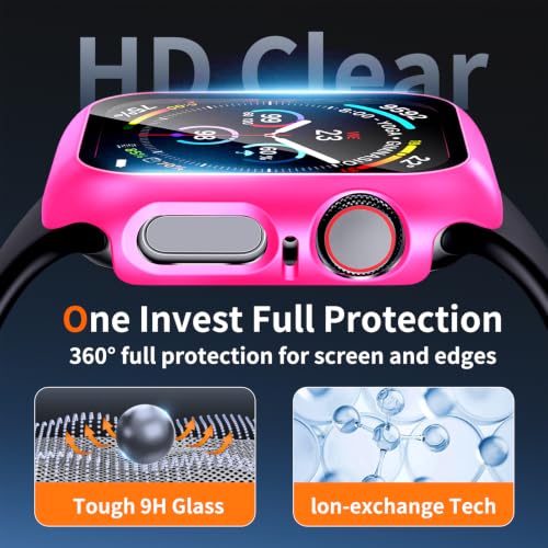 idudu 2 Pack Case for Apple Watch Screen Protector SE 3(2025) SE 2/SE/Series 4 5 6 40mm with Tempered Glass | Slim Guard Bumper | Full Coverage Hard PC Protective Cover | Compatible iWatch 40mm - image 5