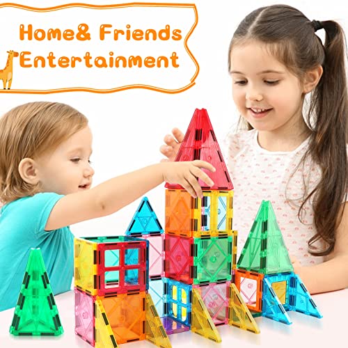 Magnetic Tiles Building Blocks for 3 4 5 6 7 8+ Years Old Boys Girls Colorful Magnet Stacking Toys Birthday Gift for Toddlers STEM Preschool Educational Construction Tiles Set for Kids. - Image 5