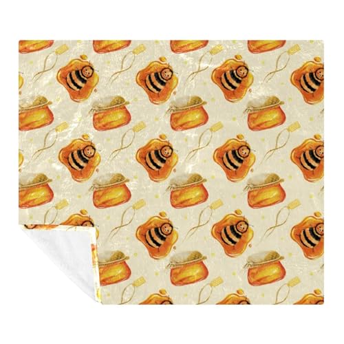 Plaid abeille en microfibre douce, cadeau idéal pour lit de bébé ou enfant