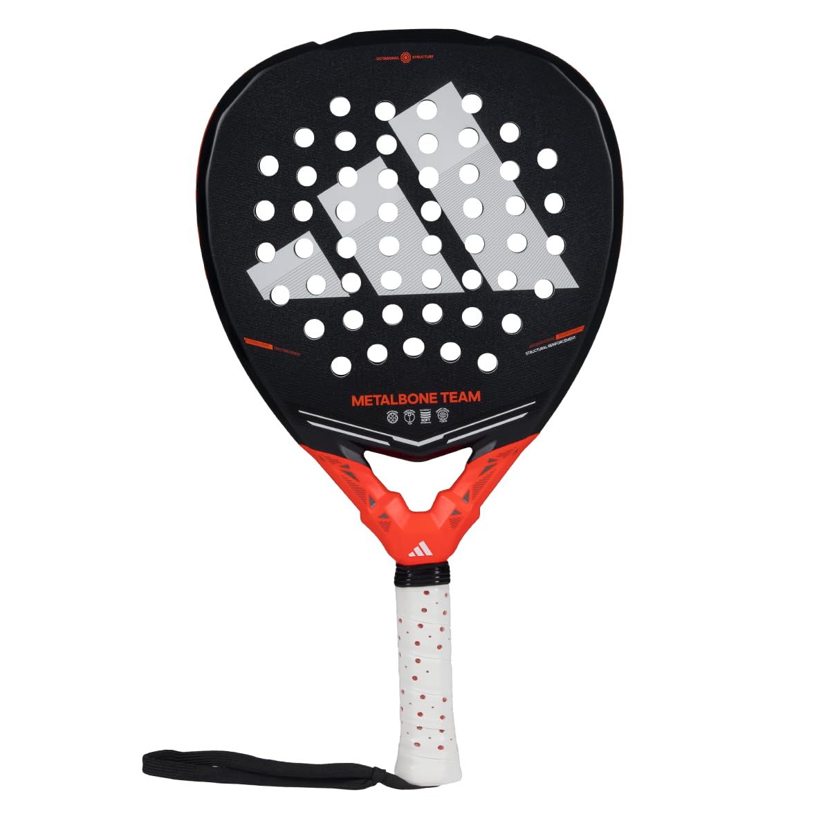 Pala de pádel adidas Metalbone Team 2026,Negra, Forma diamente,Goma eva Soft Performance,Fibra de Vidrio