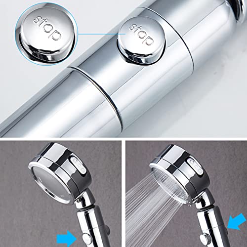 Pommeau de douche économie d'eau performant muni de 3 réglages de pulvérisation