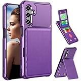 CCSmall Wallet Case for Samsung Galaxy A16 5G with Card Holder for Women Men, Luxury Folio Leather Wallet & TPU Bumper Phone Case for Samsung A16 ZM Purple
