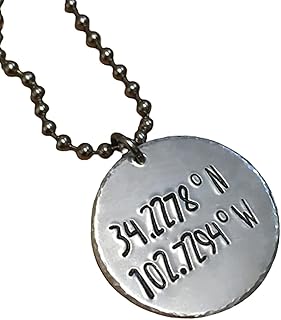 Custom Coordinates Hand Stamped Necklace/Longitude & Latitude Necklace/Personalised Necklace