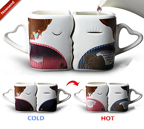 Nowsend Kissing Mugs Set Tazze di ceramica Regali