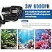 DaToo 800GPH Mini Aquarium Circulation Pump Ultra-quiet Fish Tank Wave Maker With Suction Cup 360 Degree Rotatable Aquarium Power Head Submersible Water Pump For Freshwater And Saltwater