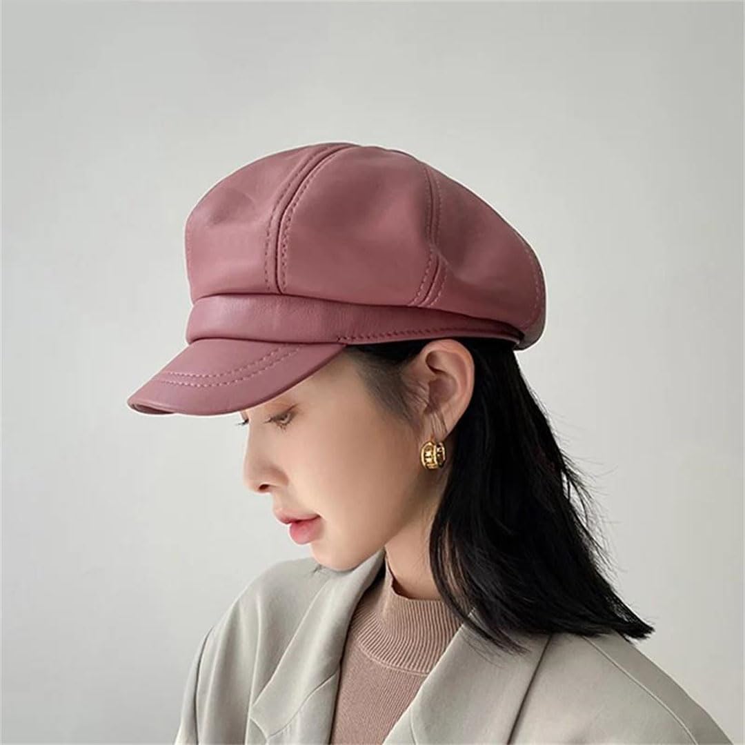 Boina literaria para mujer, gorro de piel auténtica para invierno